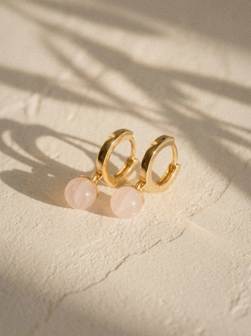 Créoles Cosmos - Quartz rose