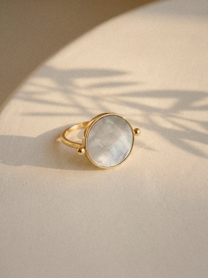 Bague Aura - Nacre grise