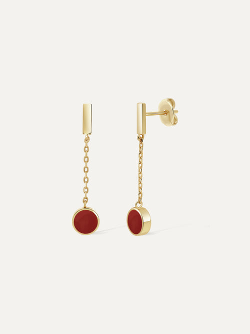 Boucles d'oreilles Origine - Agate rouge
