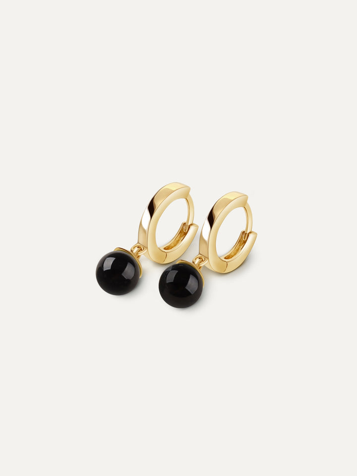 Boucles d'oreilles en onyx noir