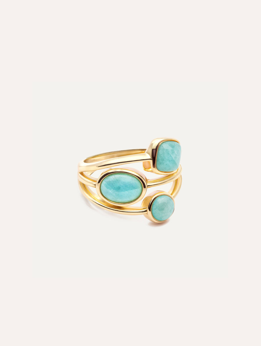 Photo Bague Trio - Amazonite - Variante 2