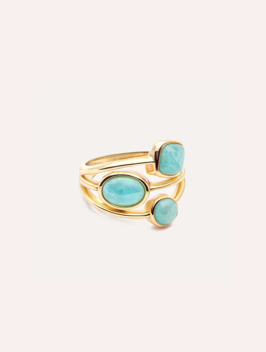 Bague Trio - Amazonite