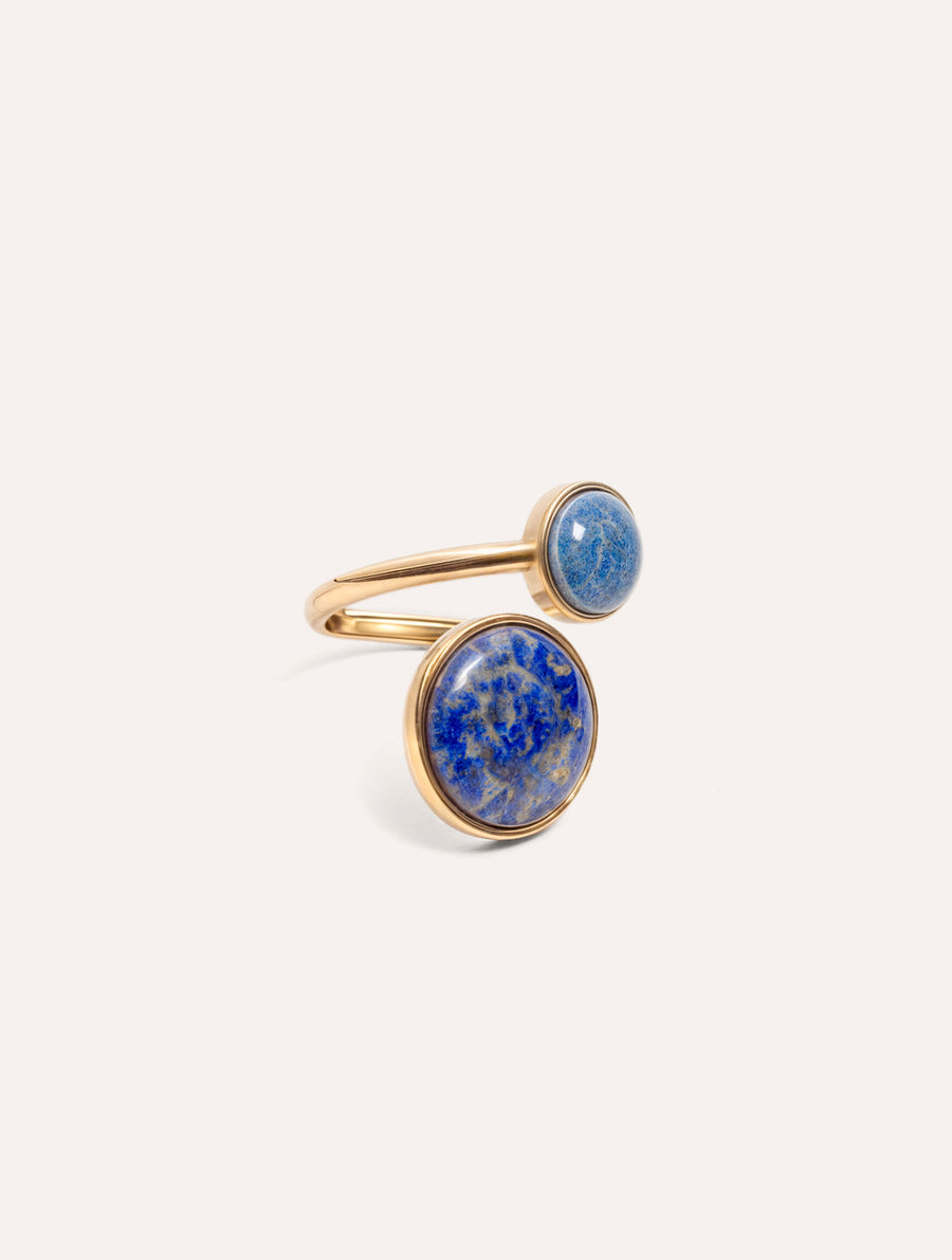 Bague Dual - Lapis-lazuli et Aventurine Bleue