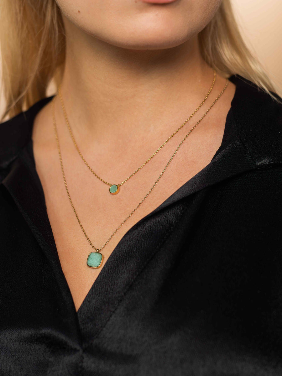 Photo modèle 1 - Collier Origine - Aventurine verte