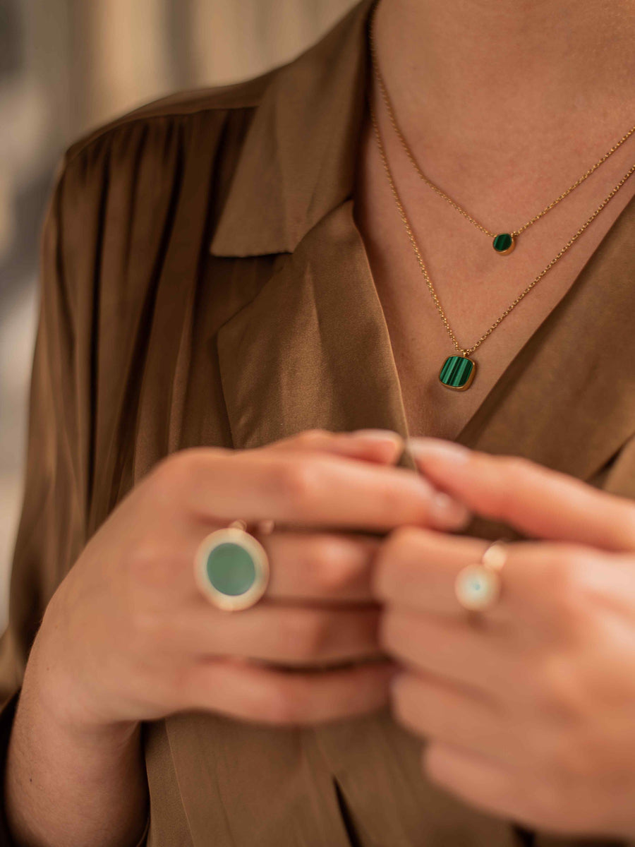 Photo Collier long Muse - Malachite - Variante 1