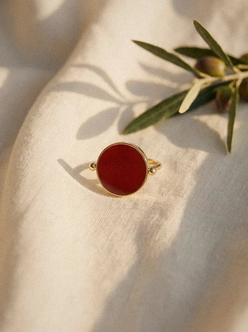 Bague Aura - Agate rouge