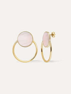 Photo Boucles d'oreilles Aura - Nacre rose - Variante 1