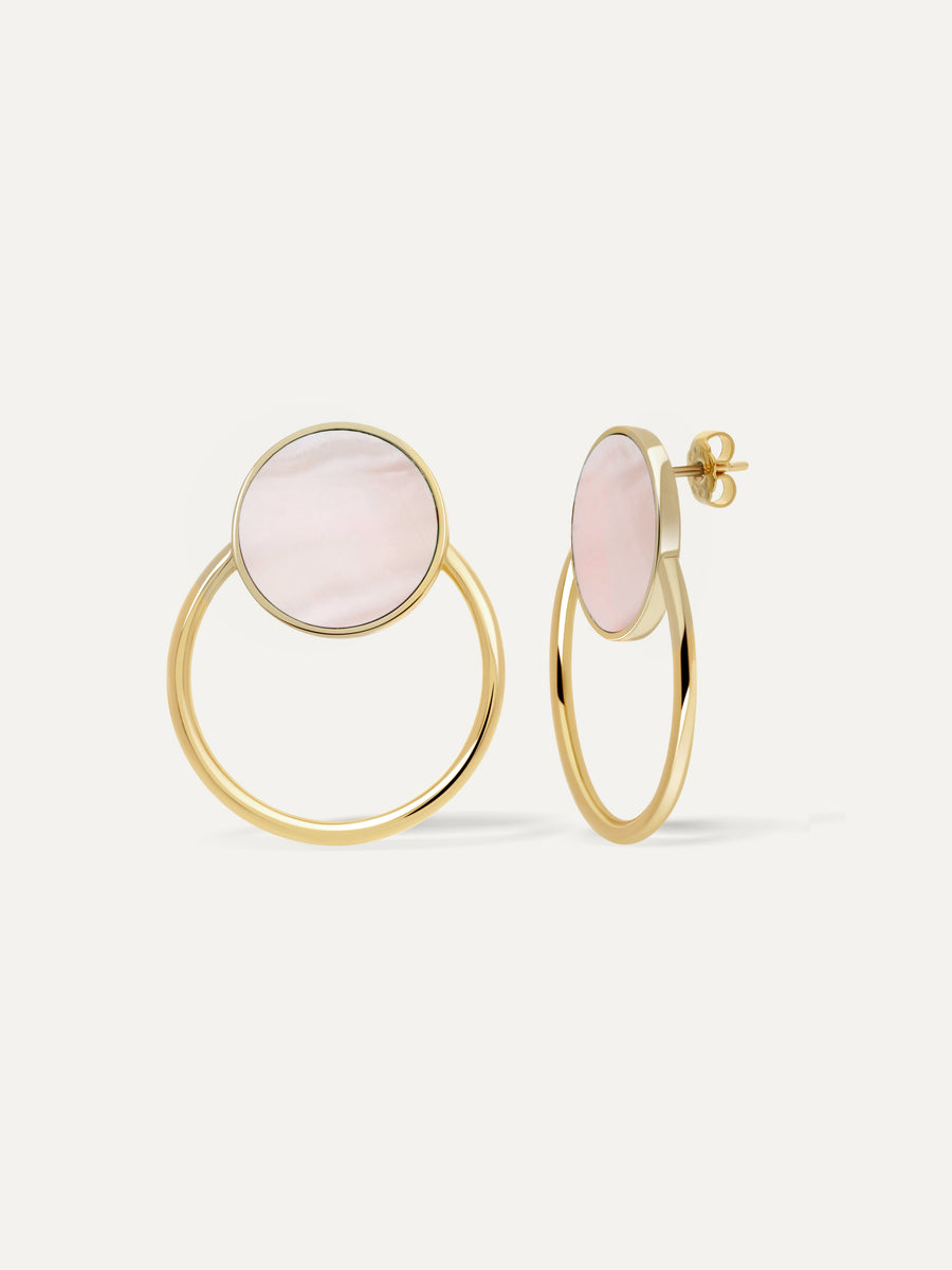 Photo Boucles d'oreilles Aura - Nacre rose - Variante 1