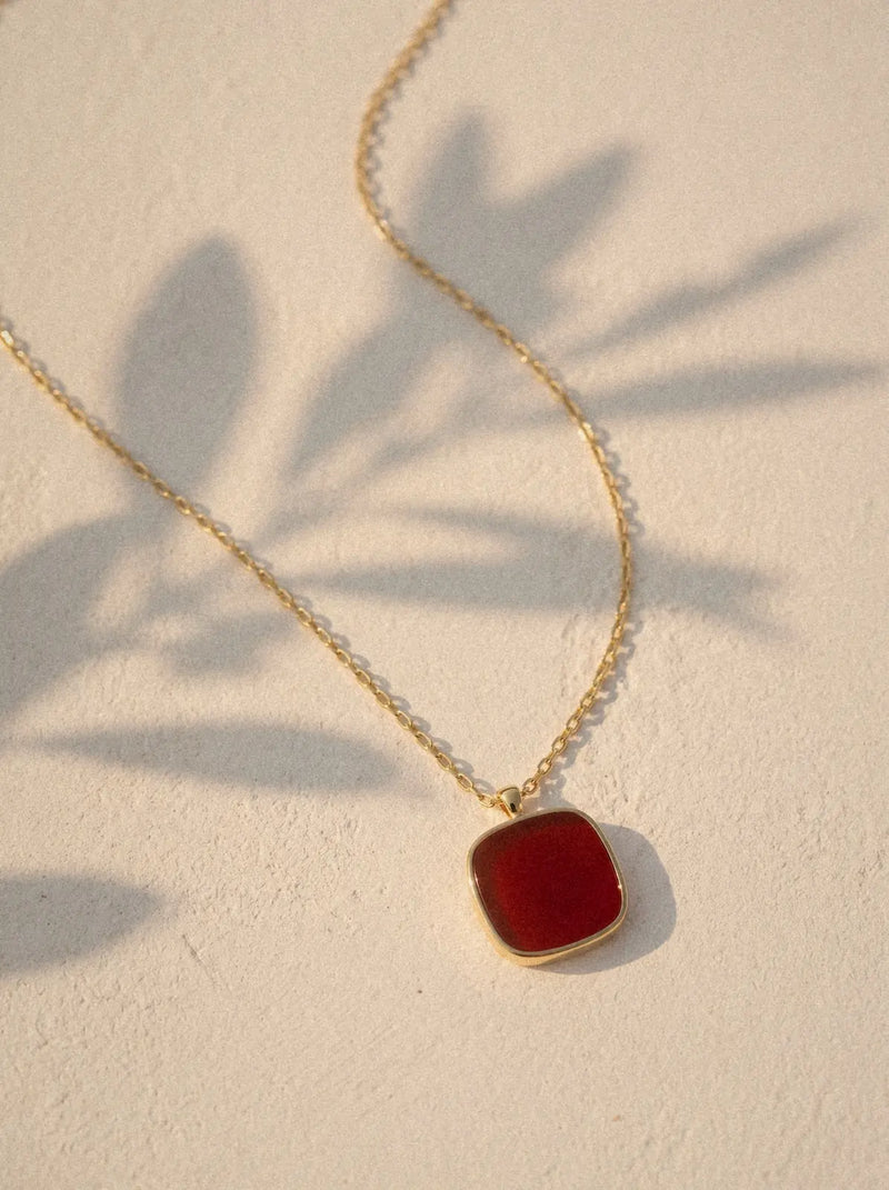 Collier Muse - Agate rouge