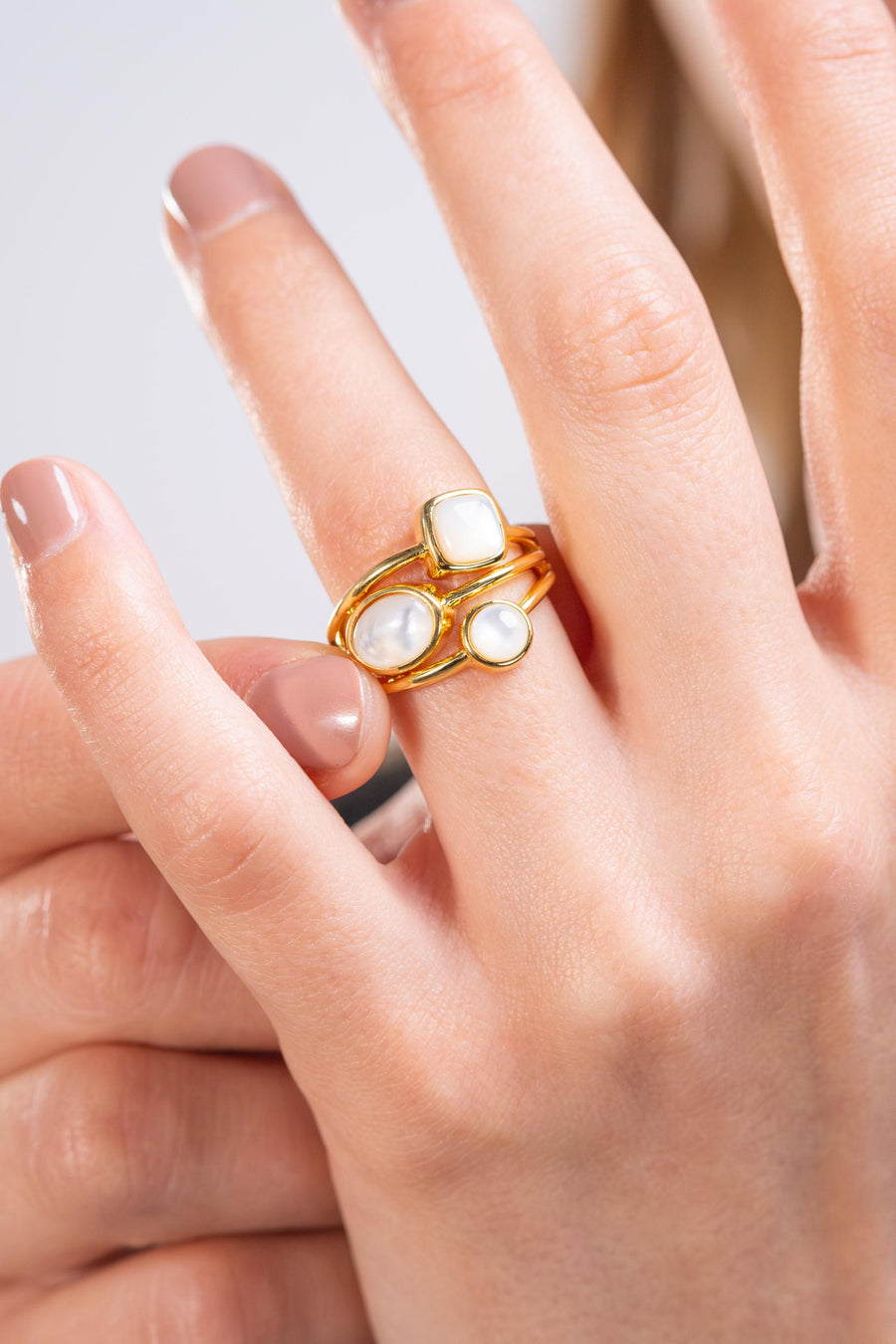 Photo Bague Trio - Nacre Blanche - Variante 7