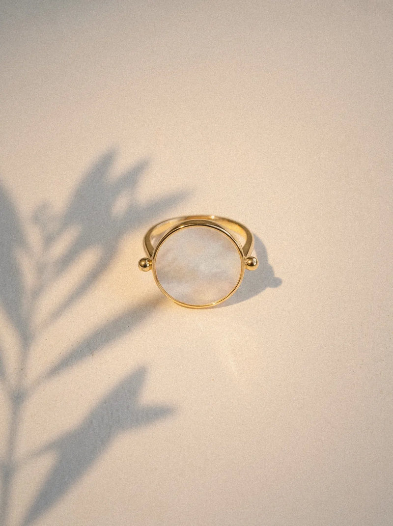 Bague Aura - Nacre blanche