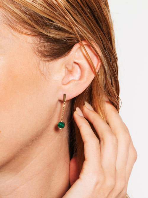 Boucles d'oreilles Origine - Malachite