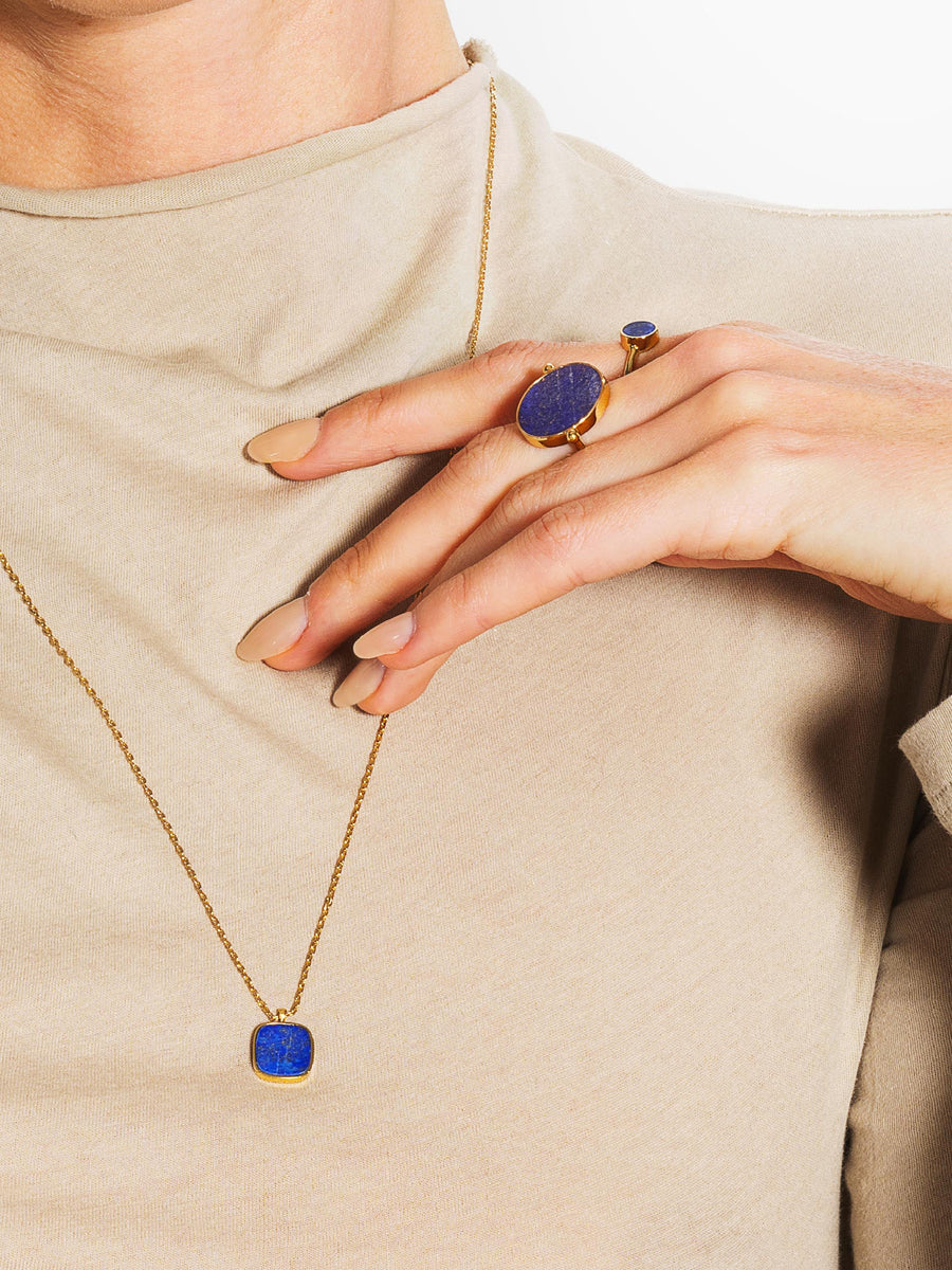 Photo Collier long Muse - Lapis-lazuli - Variante 6