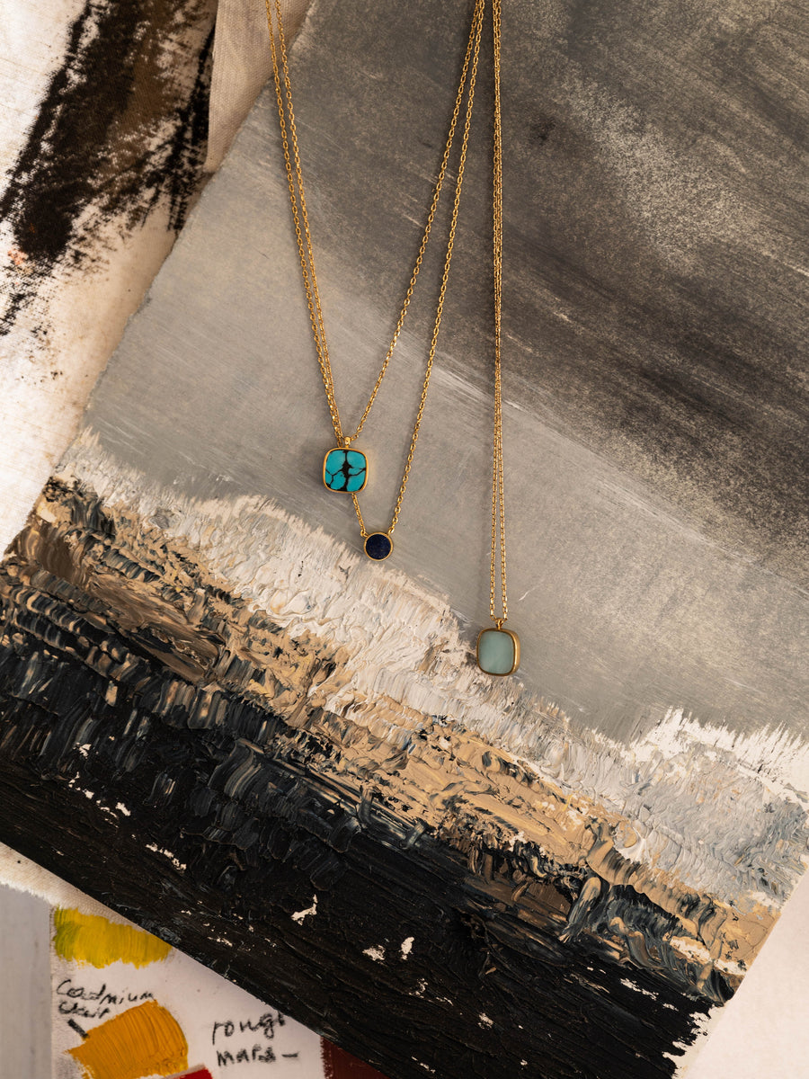 Photo Collier long Muse - Turquoise - Variante 4