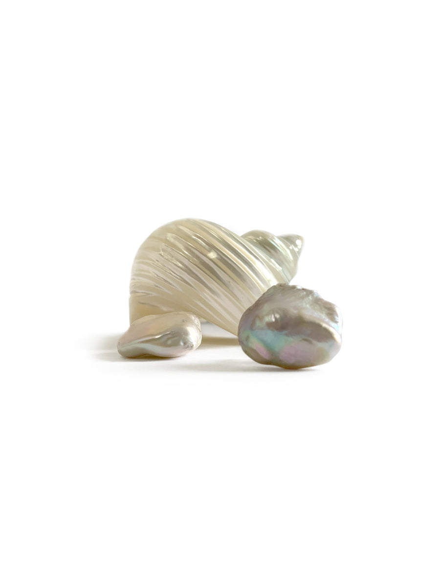 Photo Collier long Muse - Nacre blanche - Variante 4