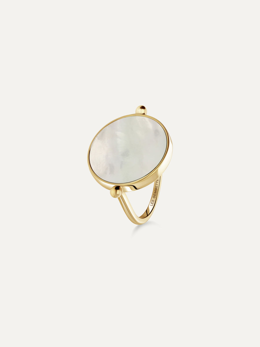 Bague Aura - Nacre blanche