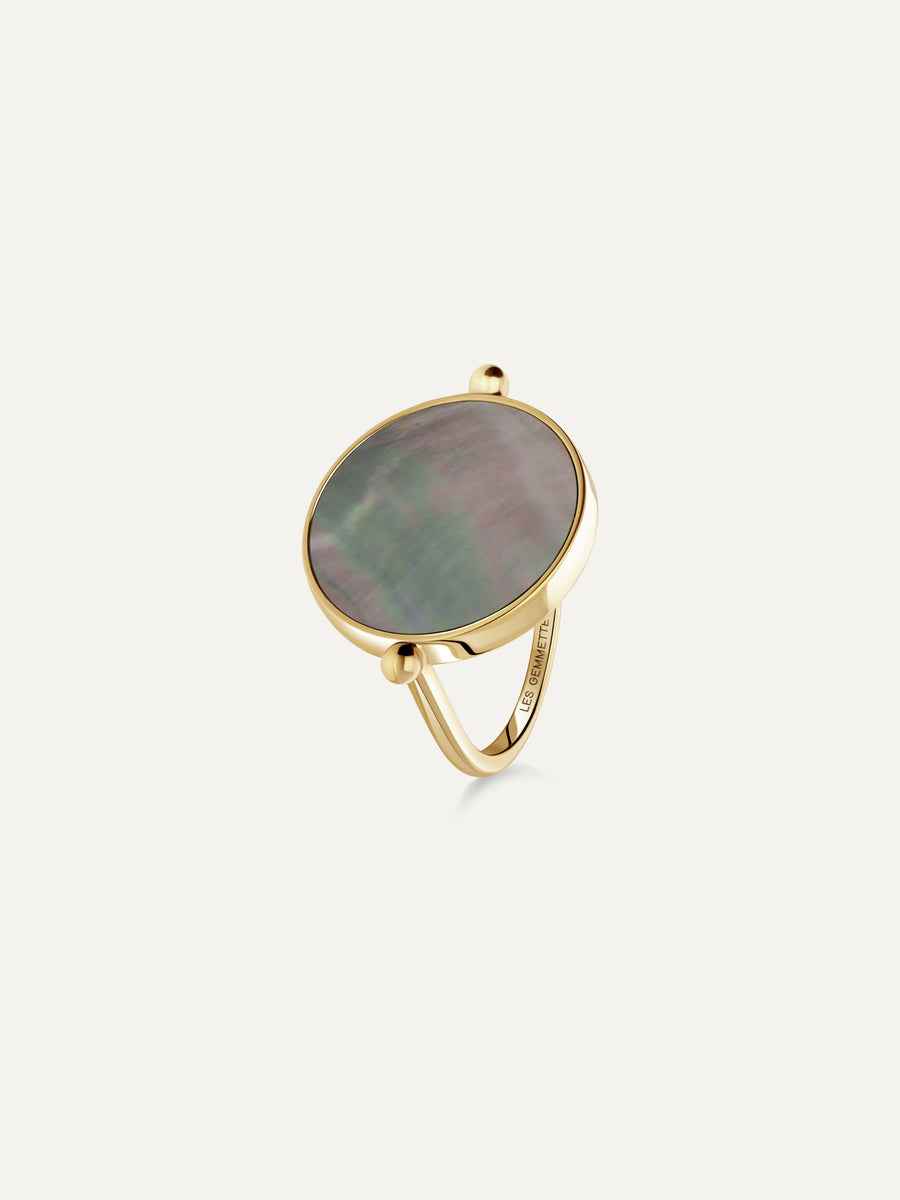 Bague Aura - Nacre grise