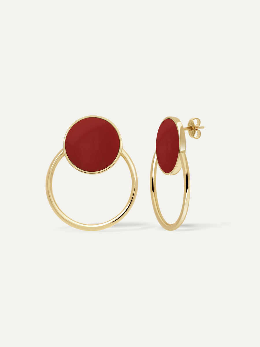 Boucles d'orelles géode attaches or 24 carats tranche | Drop earrngs Boucles d'orelles géode attaches or 24 carats tranche | Drop earrngs