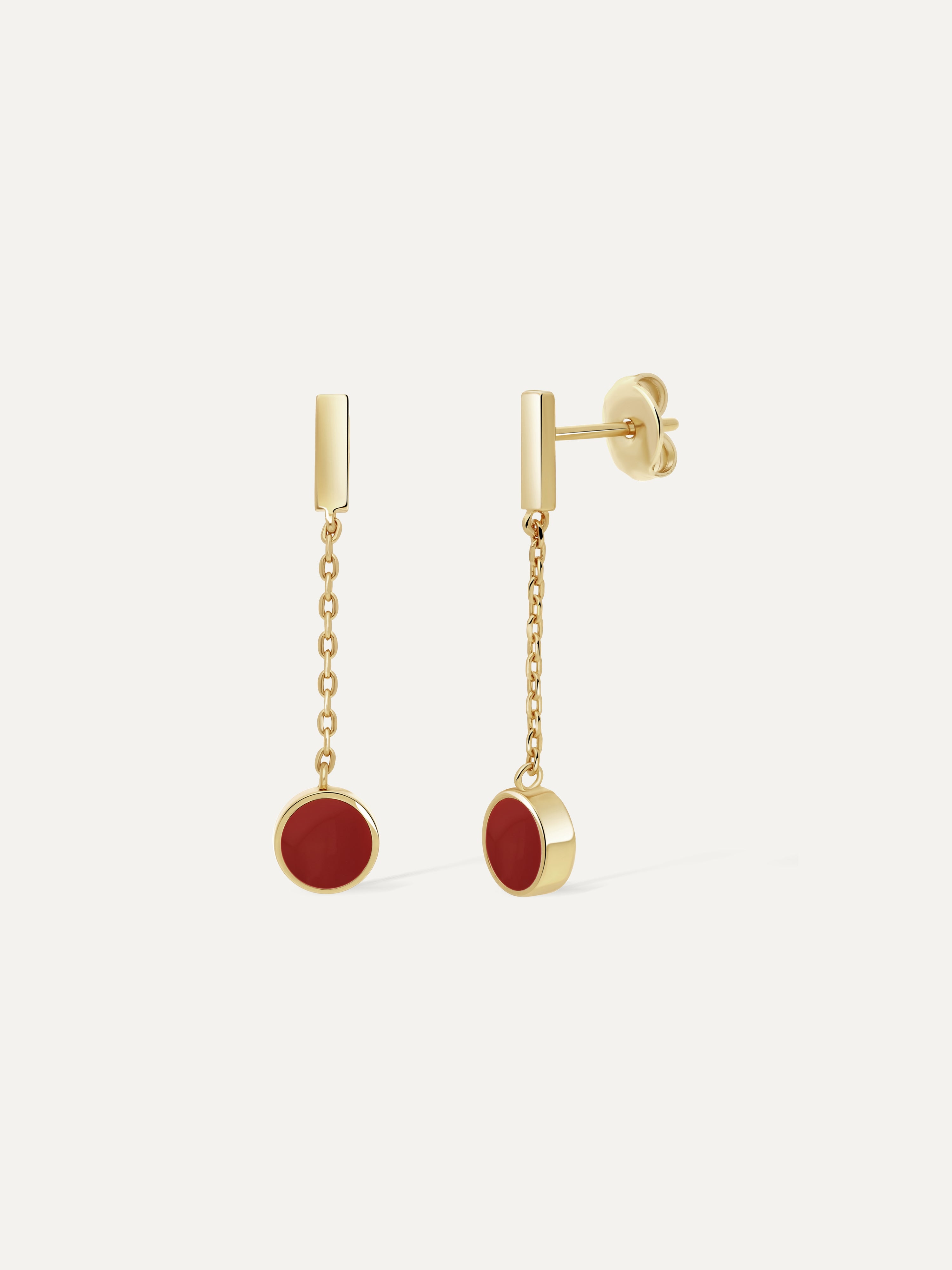 Boucles d'oreilles Origine - Agate rouge – dorure or fin 18K - Default ...