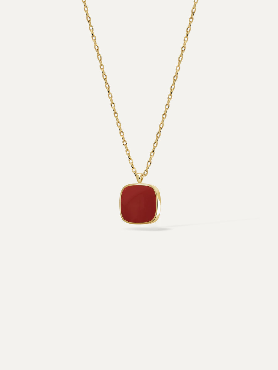 Collier long Muse - Agate rouge